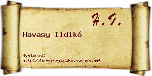 Havasy Ildikó névjegykártya